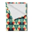thumbnail image 2 of Geometric Soft Flannel Fleece Blanket, Vintage Rhombus Pattern with Small Triangles in Retro Tones Colorful Grid Design, Cozy Plush for Indoor and Outdoor Use, 60" x 80", Multicolor, by Ambesonne, 2 of 5