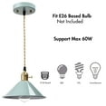 thumbnail image 6 of Claxy 9" Gold Pendant Light with Aqua Blue Cone Metal Shade, 6 of 7