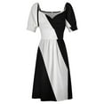 thumbnail image 4 of black with silver sash Short Sleeved Dress clothing women summer 2025 summer dress womens 2025 evening dress women, 4 of 5