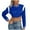 Blue, variant on UYISJ Womens Cropped Varsity Letterman Bomber Jackets Long Sleeve Button Down Fall Casual Baseball Fall Winter Coat L