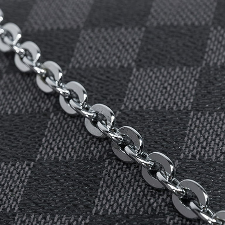 Louis Vuitton Damier Chain Necklace Graphite Silver/Black