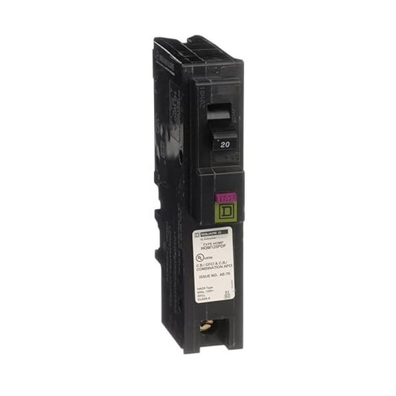 Square D - HOM120PDFC Homeline Plug-On Neutral 20 Amp Single-Pole Dual Function (CAFCI and GFCI) Circuit Breaker,