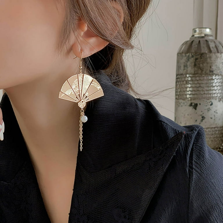 Fan earrings hotsell dangle