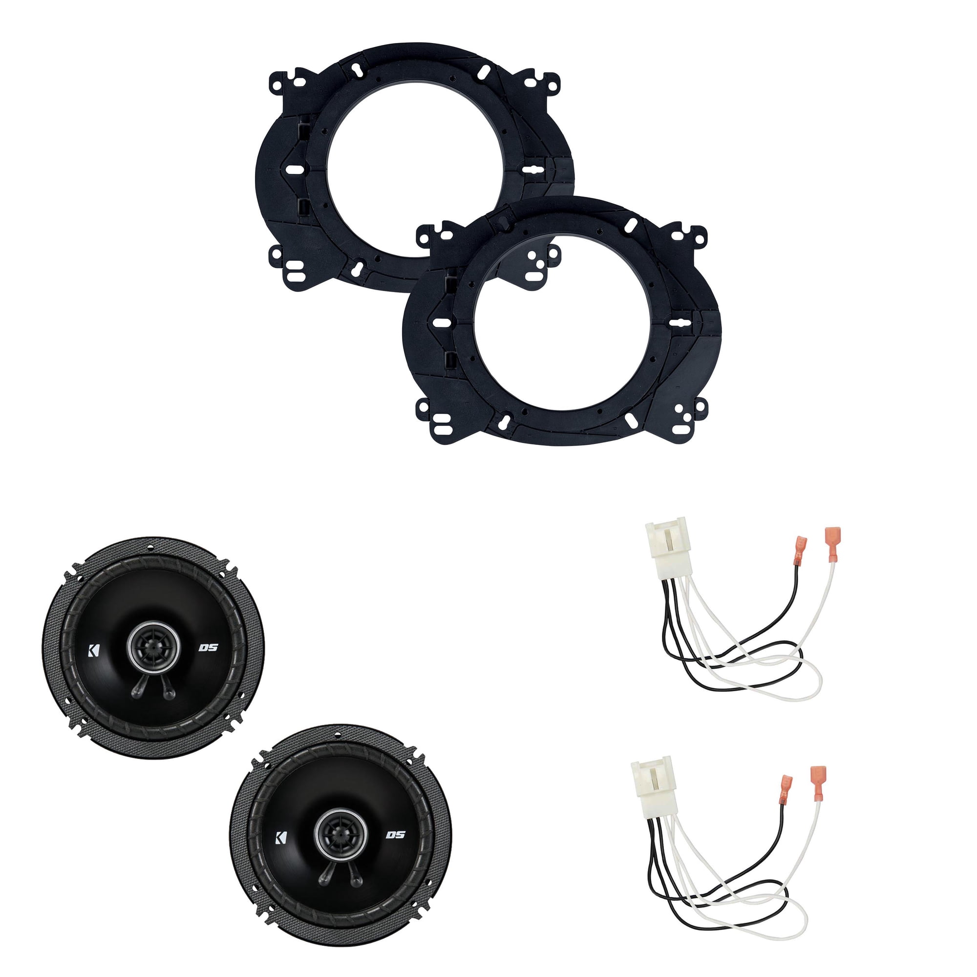 KICKER Speakers 6.5 inch for Ford Fusion 2013-2020 Upgrade Kit - 2 Pack of DS Series with Adapters and Harness, Coaxial 6 1/2 Car Audio Front or Rear Door Speaker, 43DSC6504