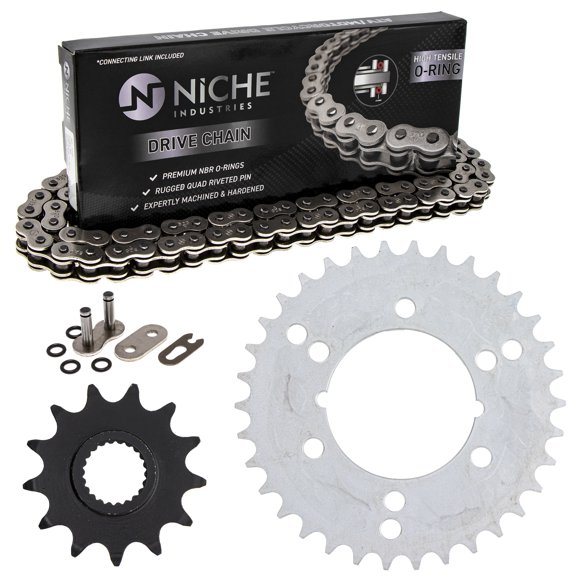 Niche Ensemble Chaîne et Pignon pour Polaris Trail Boss 250 13/34T 520 O-Ring ATV MK1004438