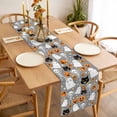 thumbnail image 3 of Halloween Grey Table Runner - 120 Inch Long, Kitchen Dining Table Runner Dresser Scarves, Black White Ghost Orange Skull Pumpkin Farmhouse Decor for Coffee Tables Wedding Party Banquet, 3 of 8