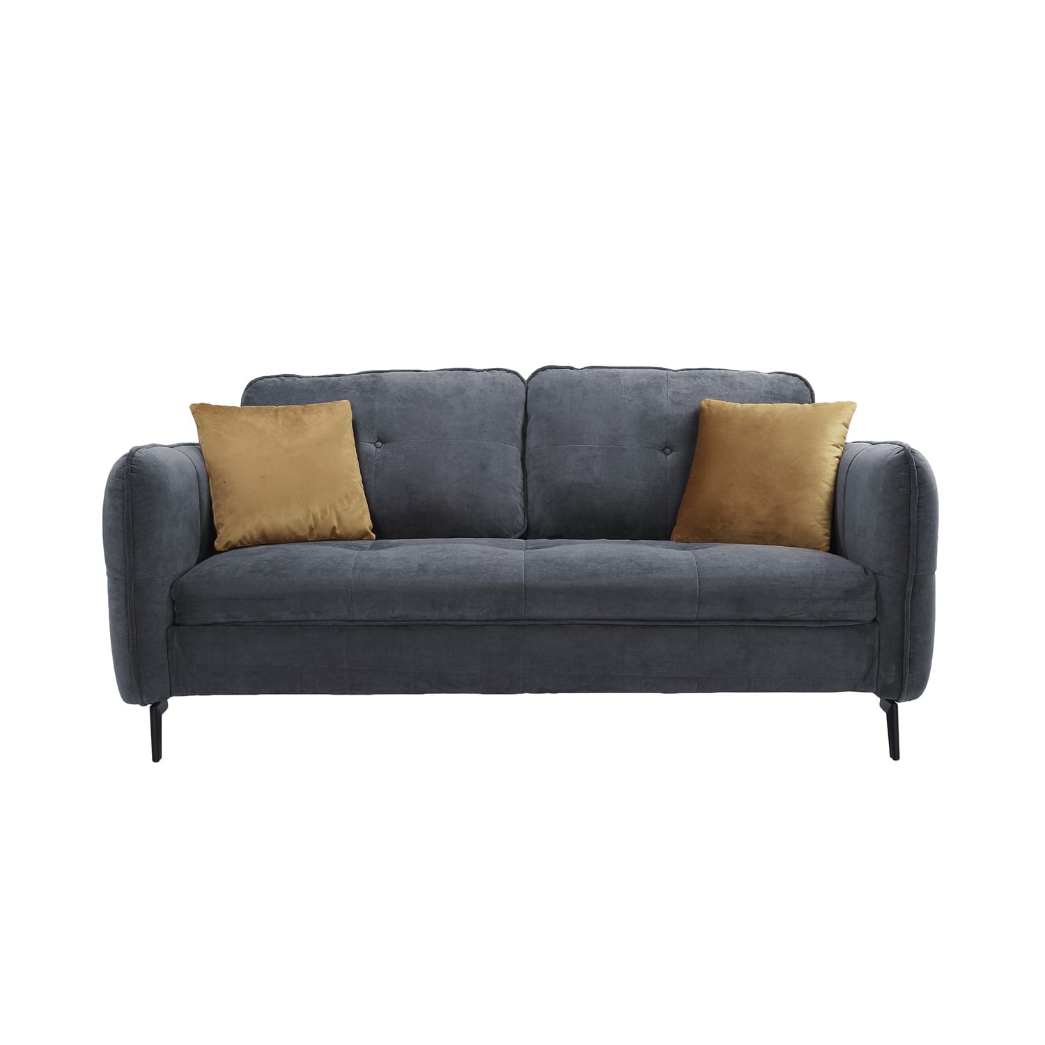 Kadyn 2-Seater Fabric Sofa Couch, Modern Loveseat Sofa with Pillow, Upholstered Linen Fabric Sofa for Living Room, Dark Gray Kadyn 2-Seater Fabric Sofa Couch, Modern Loveseat Sofa with Pillow, Upholstered Linen Fabric Sofa for Living Room, Dark Gray