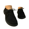 thumbnail image 3 of XIMIN Women's Lace-Up Suede Classic Solid Color Closed Toe Low-Heeled Business Chunky Oxford Shoes Retro Pointed Toe Comfort Lined Non-Slip Dress Derby Shoes, 3 of 8