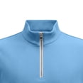 thumbnail image 4 of Mifsaly Mens Sleeveless Shirts Quarter Zip Tank tops Muscle Fit Ribbed Knit Workout Athletic Vests Gym Training Bodybuilding Performance Activewear Light Blue,L, 4 of 4