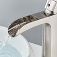 thumbnail image 4 of Zovajonia Tall Waterfall Bathroom Vessel Sink Faucet Single Handle Brushed Nickel with Pop-up Drain, 4 of 8