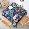 thumbnail image 2 of Pioneer Flower Floral Print Pattern Square Tablecloth,Waterproof Square Table Cover,Wipeable Spillproof Washable Table Cover for Home Kitchen Party Decor 60"x60"(152x152cm), 2 of 6