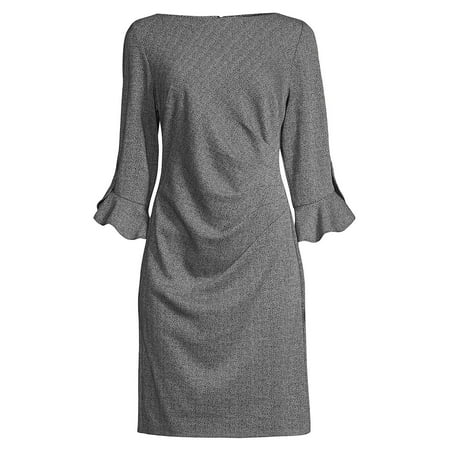Jacquard Tulip Ruched Sheath Dress