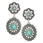 Jessica Simpson Fashion Metal Faux Turquoise Stone Drop Earring