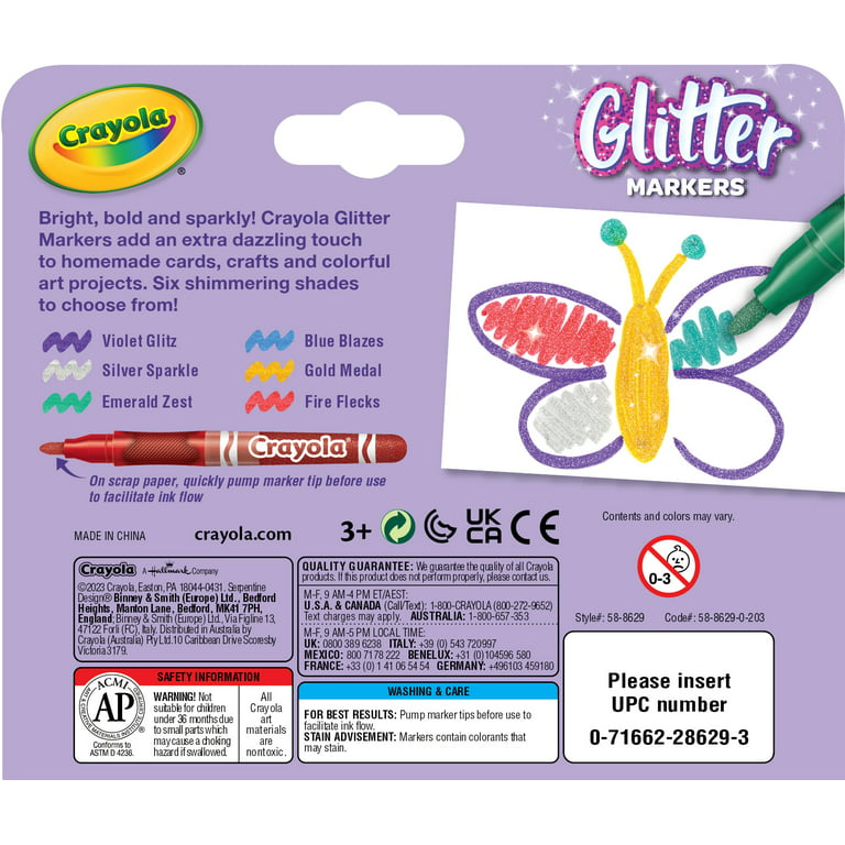 Crayola 5Ct Glitter Markers, For Kids price in Egypt,  Egypt