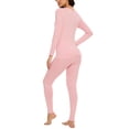 thumbnail image 2 of COMFREE Thermal Underwear for Women Long Johns Set Crew Neck Long Sleeve Suit Thin Base Layer Top and Bottom, 2 of 5