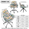 thumbnail image 7 of Xoenoiee Pineapple Flower Palm Leaves Pattern Stretch Curved Back Dining Chair Covers with Armrests, Elastic Office Chair Slipcovers, Swivel Armchair Cover Protector for Vanity Living Room Bedroom, 7 of 7
