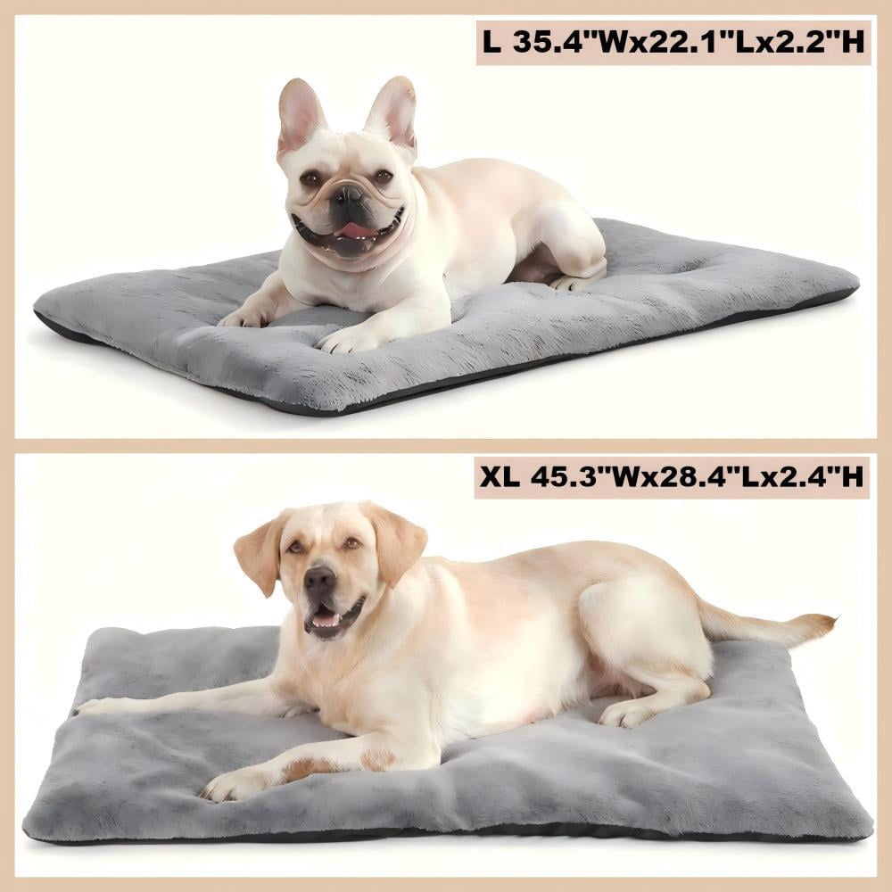Dog Bed & Kennel Pad for Large Dogs, Arctic Fleece & Machine Washable Cover with Non-Slip Bottom, for All-Season Indoor Use, Size XL 45.3"x28.4"x2.4"