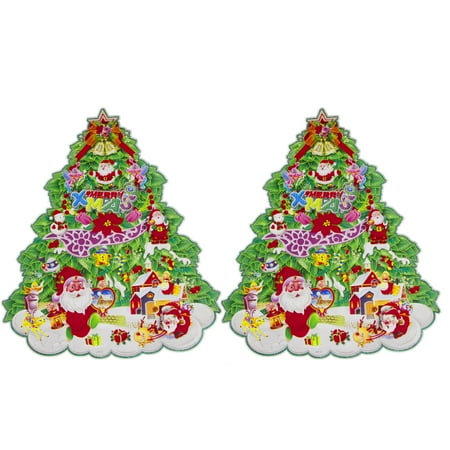295mm x 360mm Snowman Santa Claus Decor  Christmas  Tree 