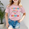 thumbnail image 2 of Godom Toddler Girl Clothes Short Sleeve Crewneck Cute Casual Tops Summer Tee Tops, 2 of 4