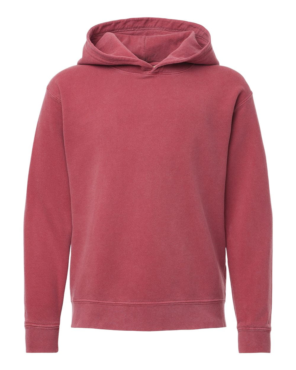 Comfort Colors 1467Y Garment-Dyed Youth Lightweight Fleece Hooded Sweatshirt-CRIMSON-M