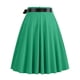 thumbnail image 3 of Falda acampanada con cinta, color liso, para mujer: cintura alta, corte acampanado, estilo informal/de fiesta para todas las estaciones, 3 of 3