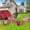 Follure Valentine's Day Decorations Outdoor Garden Lawn Yard Sign with Stakes 4 Pcs