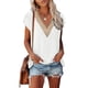 thumbnail image 2 of Blusa con ribete de encaje, cuello en V, manga de pétalo, blusa de encaje guipur, cuello en V, manga de pétalo, durabilidad probada en el tiempo, 2 of 5