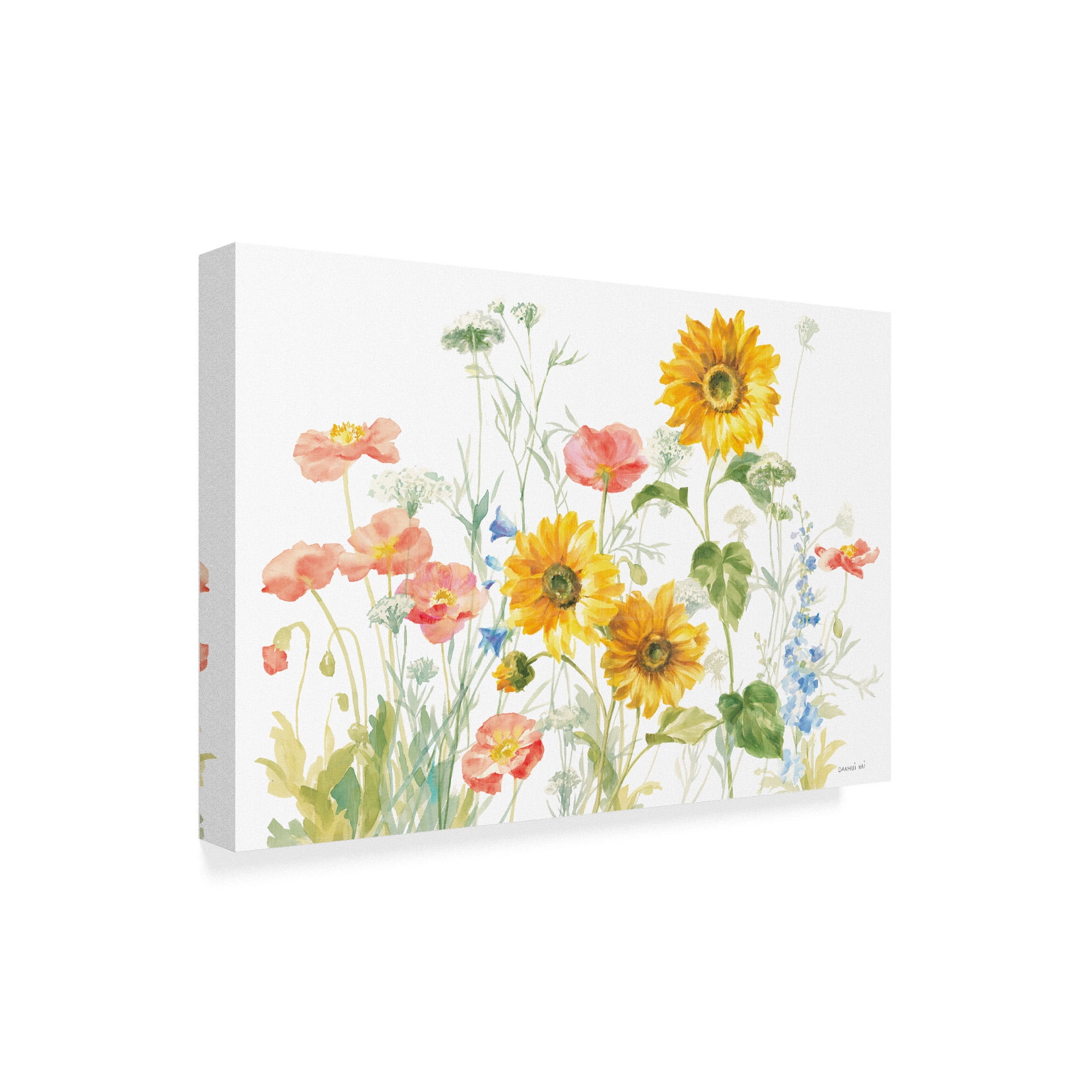 Trademark Fine Art 'Floursack Florals on White I' Canvas Art by Danhui Nai
