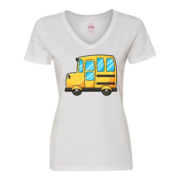 Inktastic Cute School Bus Women's V-Neck T-Shirt