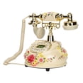 thumbnail image 4 of Teléfono Vintage estilo flores Compatible con FSK DTMF sonido claro función de rellamada almacenamiento de números teléfono fijo Vintage, 4 of 8