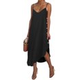 thumbnail image 1 of Celmia Robe Camisole en Denim à Bretelles Boutonnée d'Été pour Femmes, Robe Midi Évasée de Plage pour Dames, 1 of 7