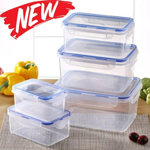 Food Storage Containers with Lids, BPA-Free Airtight Plastic Containers for Pantry Kitchen Organization, Freezer Containers for Food Fruit and Vegetable Sandwich Storage, Microwave Safe Stackable, L