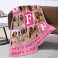 thumbnail image 4 of Personalized Besties Blanket with Photo Collage - Customized Throw Blanket with Pictures - Soft BFF Blanket for Bestie/Friend/Family Memorial Gifts, 30"x40" Blankets, 4 of 5