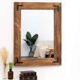 thumbnail image 6 of YOSHOOT Rustic Wooden Framed Wall Mirror,Decorative Wood Wall Mirror for Living Room or Bathroom Vanity,Rectangle Hanging Mirror Home Wall Decor Brown-30x20, 6 of 8