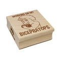 thumbnail image 1 of Working on My Bicepratops Triceratops Dinosaur Weightlifting Square Rubber Stamp Stamping Scrapbooking Crafting - Medium 1.75in, 1 of 7