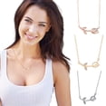 thumbnail image 2 of Puntoco Opal Rose Necklace Clavicle Chain Rose Jewelry Flower Necklace for Christmas Gift, 2 of 2
