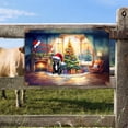 thumbnail image 2 of Merry Christmas French Bulldog Santa Hat Xmas Tree Winter Holiday Horizontal Metal Aluminum Sign Dog Lover Gifts Wall Art Home Decor - 01013, 2 of 5