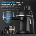 thumbnail image 6 of Coffee Machine, 3.5 Bar Espresso & Cappuccino Machine with Steam Wand, Compact Design Coffee Maker for Latte, Safety Lock & Tritan Cups, 800w, Black, 6 of 8