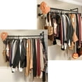 thumbnail image 2 of Wall-Mounted Clothes Rack Industrial Pipe Garment Organizer Metal Clothing Rod Hanger 40in, 2 of 20