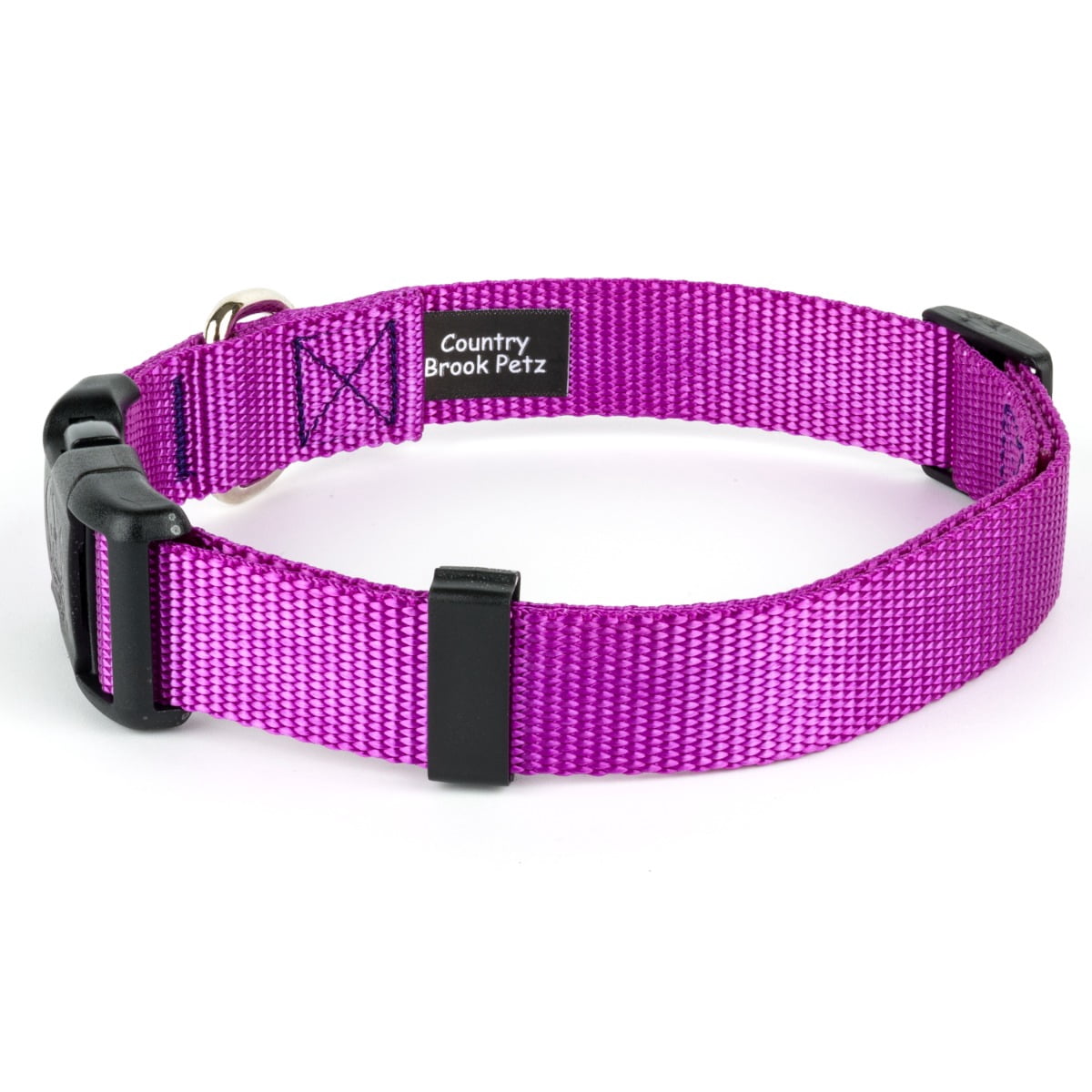 Country Brook Petz® Bright Purple Everyday Nylon Dog Collar and Leash, Large
