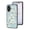 Green, variant on Case for iPhone 16e / 17e, Tempered Glass Back + TPU Frame, Floral Pattern Diamond Ring Stand Ultra Slim Lightweight Anti-Scratch Back Case Drop Protective Support Magnetic Car Mount - White