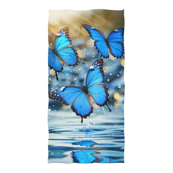 Butterflies Fly on Water Beach Towel Oversized 74"x37" Pool Towels Soft Absorbent Extra Large Quick Drying for Bathroom