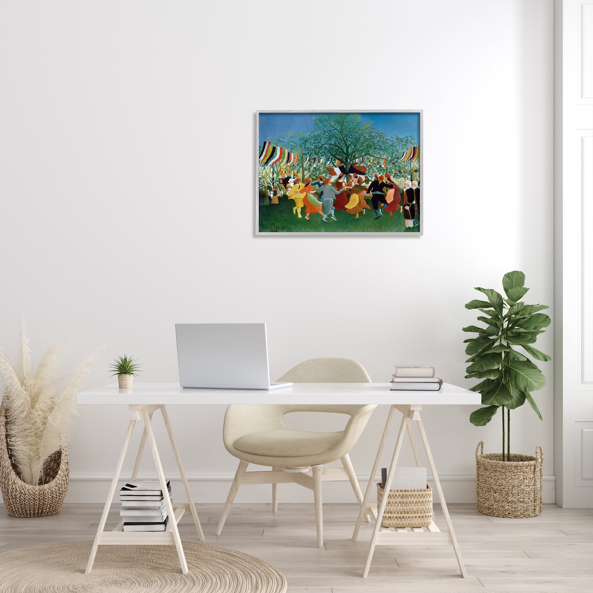Stupell Industries A Centennial of Independence Henri Rousseau Classic Painting Painting Gray Framed Art Print Wall Art, Design by one1000paintings
