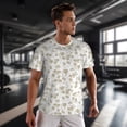 thumbnail image 3 of Wukai Vintage Stylized White Color Print Men's Short-Sleeved Mesh T-Shirt,Quick-Dry Short Sleeve Workout T-Shirt-4X-Large, 3 of 8