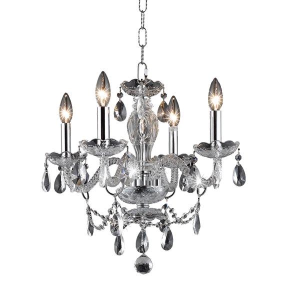 Living District Elle 4-Light Transitional Metal Pendant in Chrome