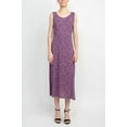 thumbnail image 3 of Connected Apparel Scoop Neck Sleeveless Multi Print String Tie Back Fit & Flare Rayon Dress-MAUVE / 14, 3 of 5