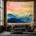 thumbnail image 6 of Rainbow Mountain Ridges Across a Layered Horizon, Serene Watercolor for Nature Lovers, Abstract Landscape Art, Housewarming Gift, Tapestry Wall Hanging for Bedroom and Studio, 6 of 7