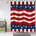 thumbnail image 2 of Independence Day USA Flag Shower Curtain, Patriotic Stars Stripes Shower Curtain Set with Hooks, Spring Summer Waterproof Fabric Shower Curtains for Bathroom Decor, 36x72 Inch Bath Curtain, 2 of 6