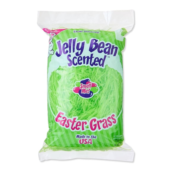 Easter Unlimited Jelly Bean Scented Plastic Easter Grass, Green, 3 oz.