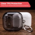 thumbnail image 2 of Vena for AirPods 5/4 Case Cover TPU with Lock & Phone Stand Compatible with Apple AirPods 5th/4th Gen, Supports Wireless Charging, Clear Black, 2 of 8